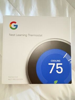 NWOT Google Nest Pro Version Learning Thermostat - Stainless Steel w/ touch